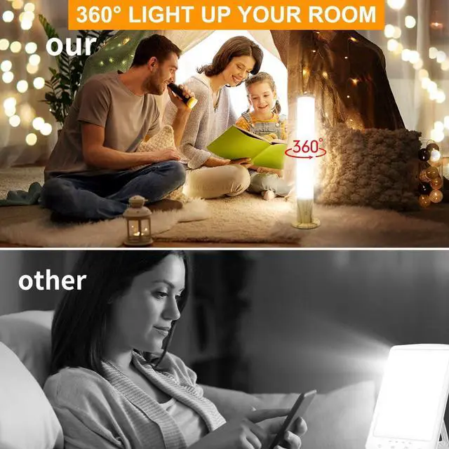 Alt view image 4 of 7 - Light Therapy Lamp 10000 Lux, Happy Sun Lamp UV-Free with 3 Color Temperatures, Adjustable Brightness,Timer & Memory Function, Bright Sunlight Lamps, Full Spectrum Light Perfect for Home, Office