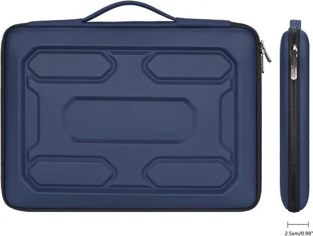 Alt view image 2 of 7 - DOMISO 15.6 inch Laptop Sleeve with Pouch Shockproof Computer Bag Waterproof EVA Protective Carrying Case for 15.6" Yoga 720 ThinkPad T570 IdeaPad 310 320/HP Envy 15/15.6" Notebooks, Dark Blue
