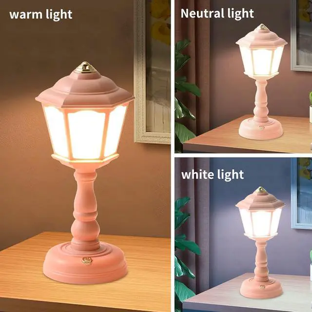 Alt view image 3 of 7 - Mini Desk lamp Vintage, LED Desk Lamp Dimmable Table Lamp Reading Lamp with USB Charging Port, Sensitive Control, Eye-Caring Office Lamp,Very Beautiful Decorative Desk lamp (Pink)