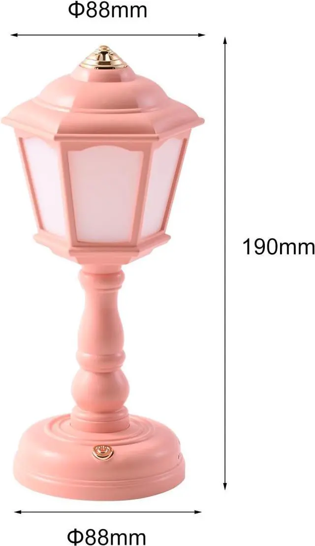 Alt view image 2 of 7 - Mini Desk lamp Vintage, LED Desk Lamp Dimmable Table Lamp Reading Lamp with USB Charging Port, Sensitive Control, Eye-Caring Office Lamp,Very Beautiful Decorative Desk lamp (Pink)