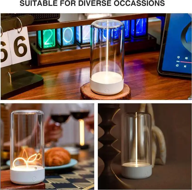 Alt view image 5 of 6 - AUGE LIGHT Mini Minimalist Cordless Table Lamp, Rechargeable Ambient Light, White