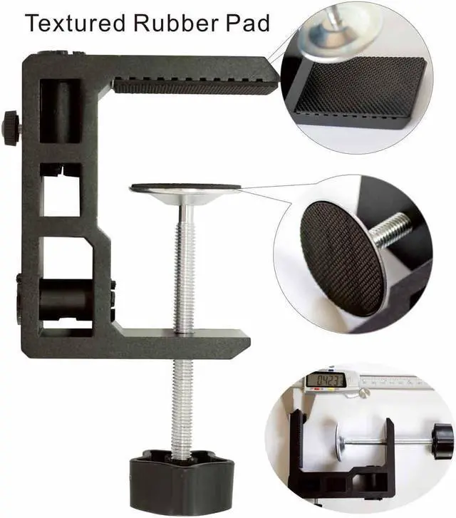 Alt view image 2 of 7 - Replacement Heavy Duty C Clamp for 1/2 Base Magnifying LampXINME Desk LampSwing Arm LampPhone MountI pad MountTablet HolderMic Holder (G2 BLACK)