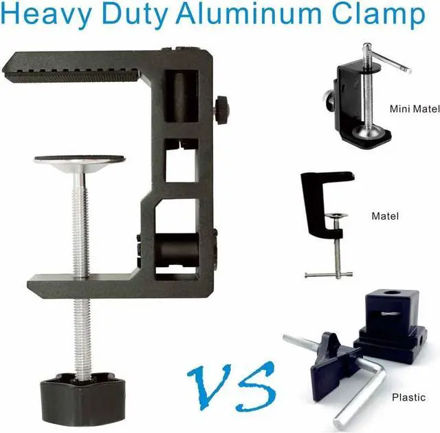 Alt view image 4 of 7 - Replacement Heavy Duty C Clamp for 1/2 Base Magnifying LampXINME Desk LampSwing Arm LampPhone MountI pad MountTablet HolderMic Holder (G2 BLACK)