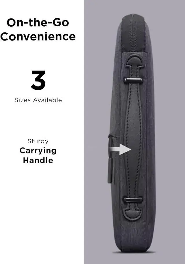 Alt view image 4 of 7 - Urban Laptop Sleeve 14 Inch for Laptop/ Notebook/Tablet Compatible with MacBook Air/Pro Water Resistant - Charcoal Grey