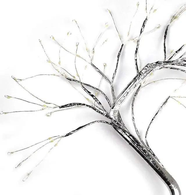 Alt view image 2 of 3 - 20" LED Firefly Tree Lights | Bonsai - Bedroom, Desk Top, Table Lamp Decoration | USB/Battery Operated | Touch Switch | DIY Adjustable Branches | Home Party Holiday | Warm Lighting