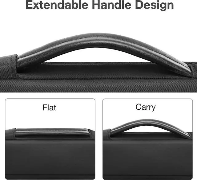 Alt view image 4 of 7 - MOSISO Puffy Laptop Sleeve Case Compatible with MacBook Air/Pro, 13-13.3 inch Notebook, Compatible with MacBook Pro 14 inch 2023-2021 M2 M1, Rectangle Vertical Bag with Small Case & Side Handle, Black
