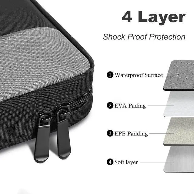 Alt view image 4 of 7 - Laptop Case Sleeve 15.6 Inch TSA Laptop travel Bag Computer Cover for Men Women Water Resistant Carrying Slim Laptop Sleeve Compatible for HP      Notebook Black