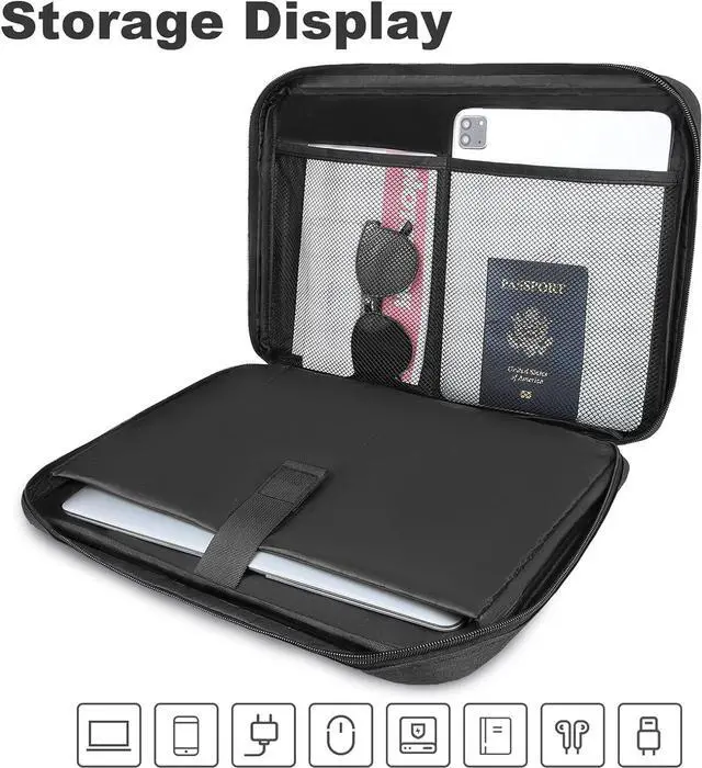 Alt view image 5 of 7 - Laptop Case Sleeve 15.6 Inch TSA Laptop travel Bag Computer Cover for Men Women Water Resistant Carrying Slim Laptop Sleeve Compatible for HP      Notebook Black