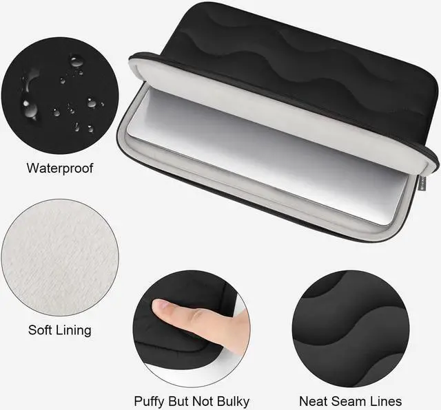 Alt view image 3 of 7 - ARVOK Puffy Laptop Sleeve 15 15.6 16 inch for MacBook Air 15 inch/Pro 16 inch, Laptop Case Notebook Computer/Tablet Pouch Cover for HP/Dell/Asus/Acer/Samsung, Extra Bag, Women, Cute Carrying Case