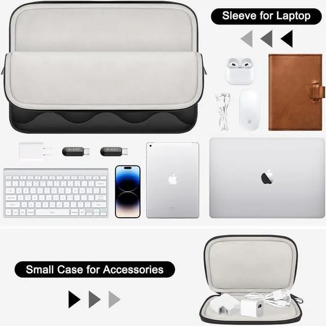 Alt view image 5 of 7 - ARVOK Puffy Laptop Sleeve 15 15.6 16 inch for MacBook Air 15 inch/Pro 16 inch, Laptop Case Notebook Computer/Tablet Pouch Cover for HP/Dell/Asus/Acer/Samsung, Extra Bag, Women, Cute Carrying Case