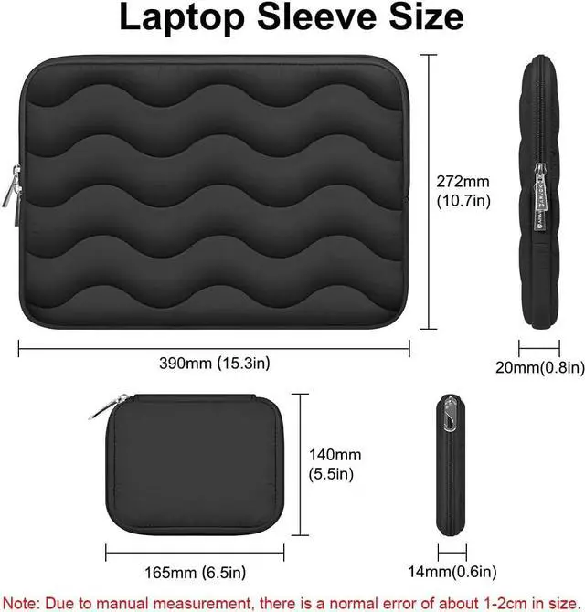 Alt view image 6 of 7 - ARVOK Puffy Laptop Sleeve 15 15.6 16 inch for MacBook Air 15 inch/Pro 16 inch, Laptop Case Notebook Computer/Tablet Pouch Cover for HP/Dell/Asus/Acer/Samsung, Extra Bag, Women, Cute Carrying Case