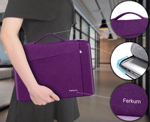 Alt view image 5 of 7 - Ferkurn 14 inch Laptop Sleeve Laptop Case Compatible with MacBook Pro 14 inch Sleeve Case 2021, Notebook Asus Laptop Acer Chromebook 13.9 inch Wateproof Computer Carrying Sleeve with Handle