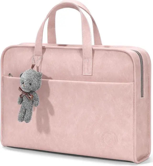 Main image of Protective Sleeve Case Bag Compatible with MacBook Pro 16 Inch, 15.6 inch, HP, Dell, Acer Aspire, Asus Notebook, Computer Bag with Shoulder Strap,Pocket,Handle, Pink