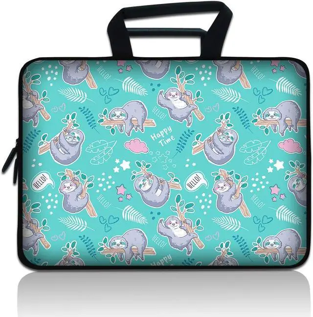 Alt view image 2 of 2 - 15 inch Neoprene Laptop Carrying Bag Chromebook Case Notebook Ultrabook Bag Tablet Travel Cover with Handle Zipper Carrying Sleeve Case Bag Fits 14 15 15.4 inch Netbook/Laptop (Sloth)