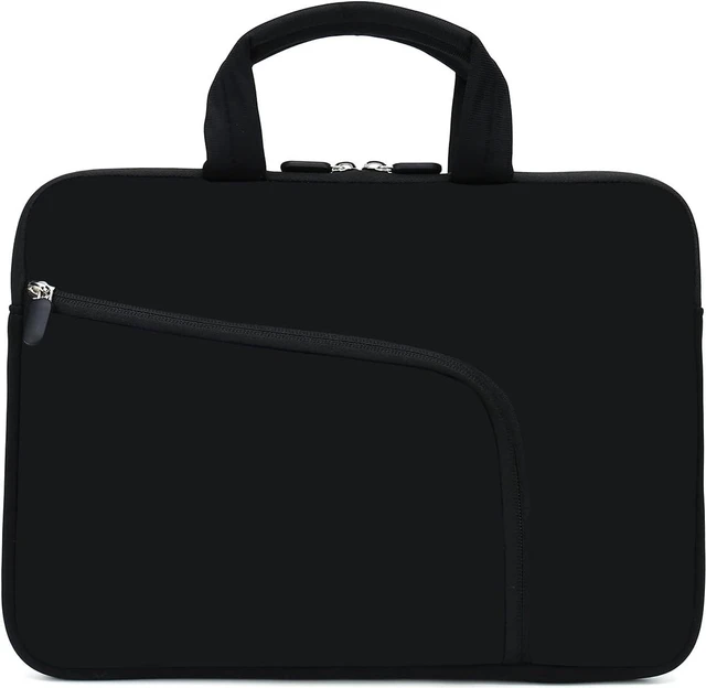 Alt view image 2 of 6 - 11.6" 12.2 inches Laptop Sleeve Chromebook Case Ultrabook Case Notebook Sleeve Tablet Case Neoprene Handle Sleeve for Men Women, Two Pockets Fit Apple MacBook Air Samsung Acer HP DELL(Black)