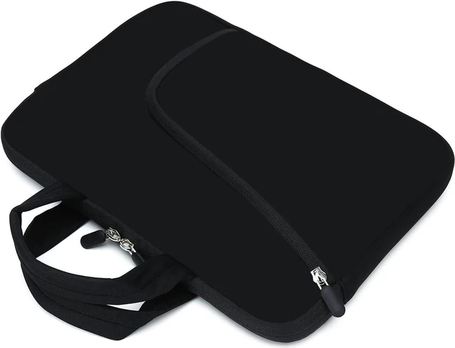 Alt view image 4 of 6 - 11.6" 12.2 inches Laptop Sleeve Chromebook Case Ultrabook Case Notebook Sleeve Tablet Case Neoprene Handle Sleeve for Men Women, Two Pockets Fit Apple MacBook Air Samsung Acer HP DELL(Black)