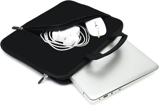 Alt view image 3 of 6 - 11.6" 12.2 inches Laptop Sleeve Chromebook Case Ultrabook Case Notebook Sleeve Tablet Case Neoprene Handle Sleeve for Men Women, Two Pockets Fit Apple MacBook Air Samsung Acer HP DELL(Black)