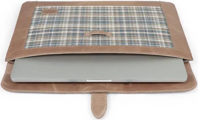 Alt view image 5 of 6 - Top Grain Leather Macbook Bag Laptop Sleeve for MacBook Pro and MacBook Air Case - 16 Inch - 15 Inch - 15.5 Inch (M2, M2 Pro, M2 Max, M1) 2020 2021, 2022 and 2023 Models