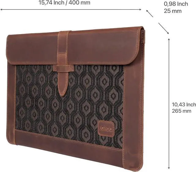 Alt view image 2 of 6 - Top Grain Leather Macbook Bag Laptop Sleeve for MacBook Pro and MacBook Air Case - 16 Inch - 15 Inch - 15.5 Inch (M2, M2 Pro, M2 Max, M1) 2020 2021, 2022 and 2023 Models