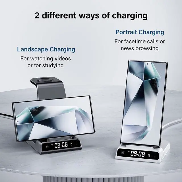 Alt view image 4 of 6 - Wireless Charger for , 3 in 1 Wireless Charging Station for  Galaxy S24 Ultra/S23 Ultra/S22/S21/Note 20/Z Flip 5/Fold 5,  Watch Charger for Galaxy Watch 6/5/4, Galaxy Buds 2/Pro/+