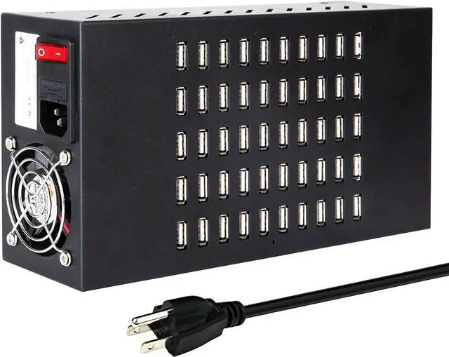 Main image of 50 Port 200 Watt (40A) USB Charging Station, USB Fast Charger with Intelligent Protection, Multiple USB Desktop Chargers, Suitable for Hotels, Shops, Schools, Shopping malls