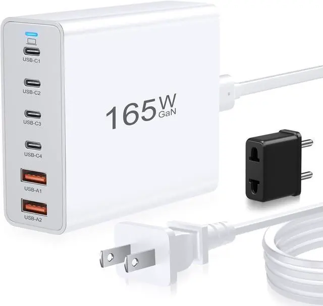 Main image of 165W USB C Fast Charger, Agtray 6-Port USB C Charger Block PD/QC Fast Charging Plug GaN Multiport Desktop Station Hub Travel Power Adapter Compatible for MacBook/iPad Pro Air, iPhone 15 14, Galaxy S24