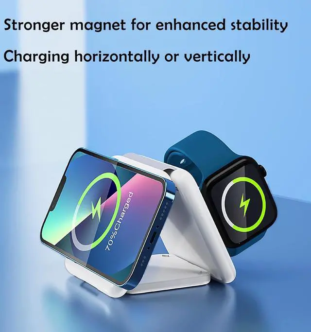 Alt view image 5 of 7 - 3 in 1 Mag-Safe Charging Station for Apple Device 20W Fast Charging Wireless Charger for iPhone 15/14/13/12/11 Series and AirPods 3/2/Pro 2/Pro,iWatch Ultra/8/7/6/5/4/3/2/SE