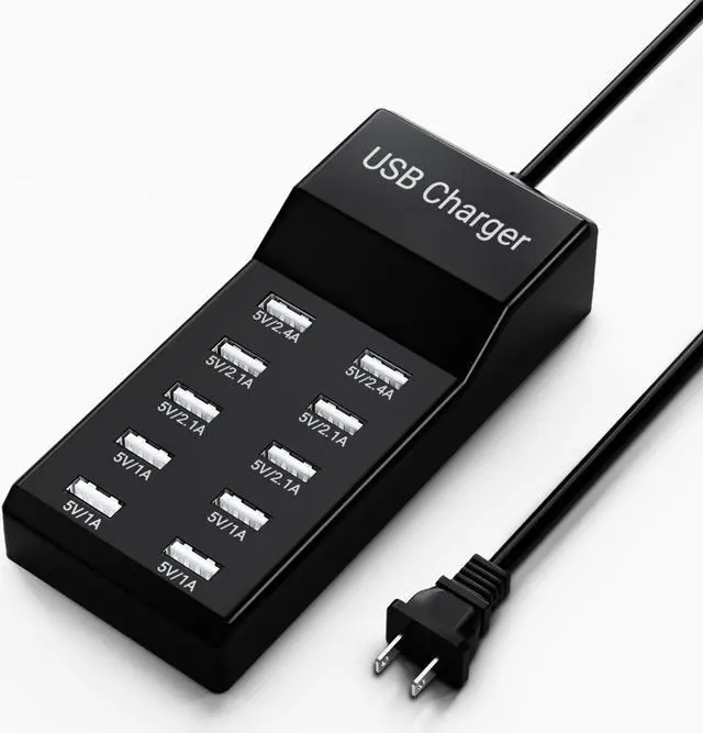 Main image of USB Charging Station 50w10A 10-Port USB Charger, Multiport USB Charger Station Hub, Compatible with iPhone, Galaxy, iPad Tablet, and Other USB Charging Devices