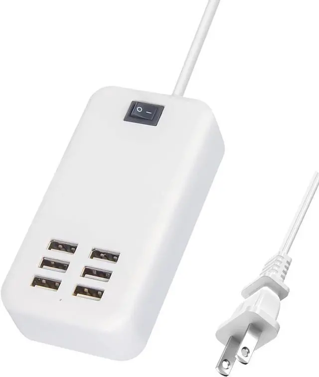 Main image of 6 Ports USB Charger Hub Desktop US Plug AC Power Wall Travel Charging Adapter Slots Charging Station