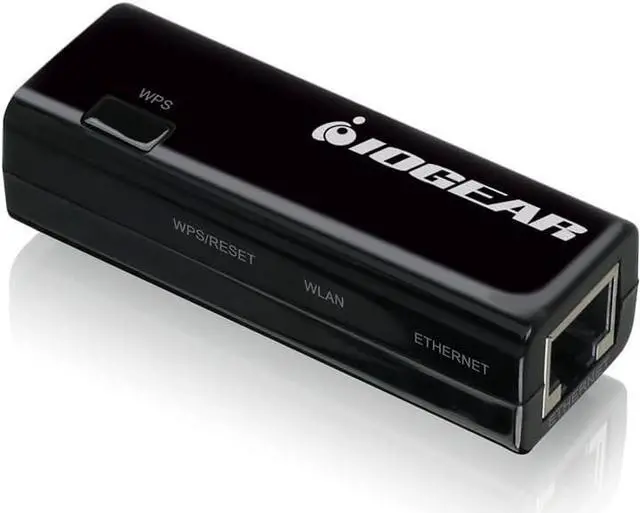 Main image of IOGEAR Universal Ethernet to Wi-Fi N Adapter - Speeds of up to 300Mbps on 2.4GHz - Push-button Wi-Fi Protected Setup (WPS) - Supports WEP, WPA, WPA2, TKIP and AES encryption - GWU637