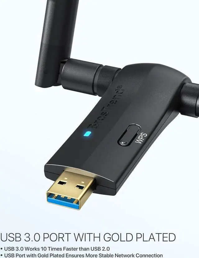 Alt view image 6 of 7 - BrosTrend Linux WiFi Adapter for Ubuntu, Mint, Debian, Lubuntu, Xubuntu, Mate, Zorin, PureOS, Raspberry Pi 2+, Windows 11, etc. 1200Mbps, 5GHz + 2.4GHz, Long Range 2X5dBi Antennas, USB3.0