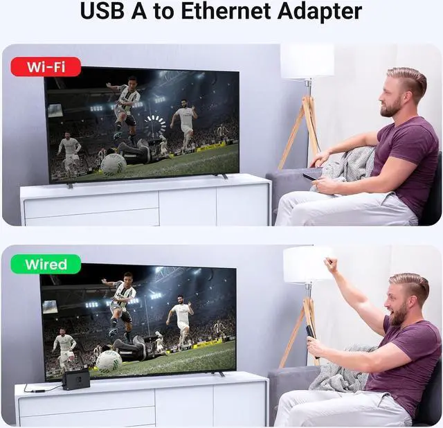 Alt view image 4 of 7 - UGREEN Ethernet Adapter USB to 10 100 Mbps Network Adapter RJ45 Wired LAN Adapter for Laptop PC Compatible with Nintendo Switch Wii Wii U MacBook Chromebook Surface Windows macOS Linux (Black)