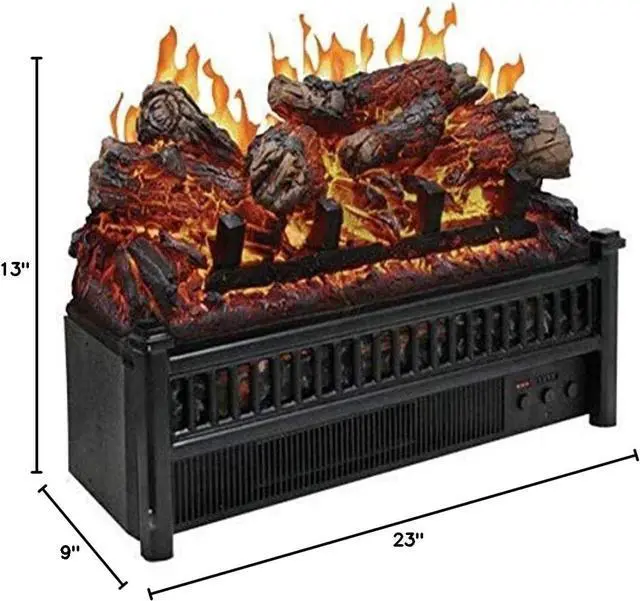 Alt view image 7 of 7 - Comfort Glow Electric Log Set with Heater, Length: 9in, Width: 23in, Height: 13in, Black