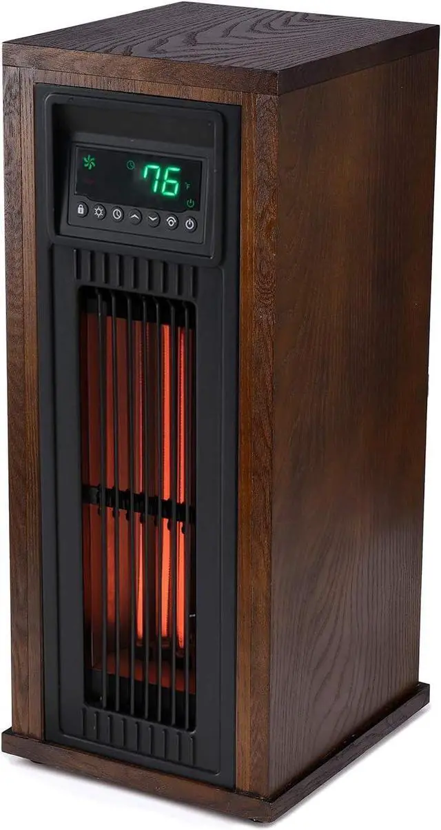 Alt view image 7 of 7 - Lifesmart 23-in. 3-Quartz Infrared Tower Heater with Oscillation, Remote Control, and Timer, Electric Space Heater for Home, Office, Bedroom