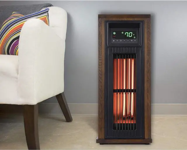 Alt view image 6 of 7 - Lifesmart 23-in. 3-Quartz Infrared Tower Heater with Oscillation, Remote Control, and Timer, Electric Space Heater for Home, Office, Bedroom