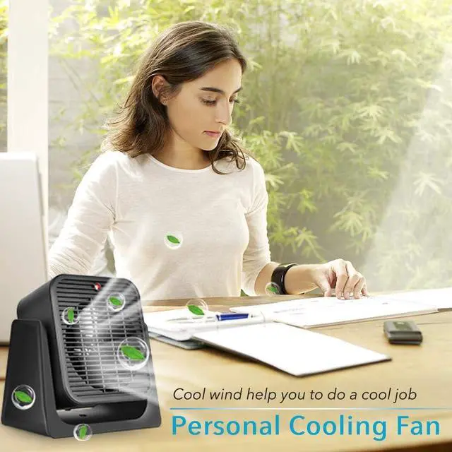 Alt view image 2 of 6 - 2 in 1 Cooler & Heater - Desk Electric Small Cooling and Heating Fan Combo W/ Tip Over & Overheat Protection, Desktop for Indoor Use Home Room Office Bedroom Room Personal