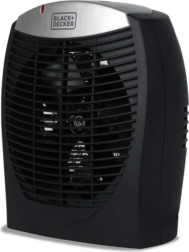 Main image of BLACK+DECKER Electric Heater with E-Save, Personal Heater with 3 Heat Settings, Portable Heater for Office, Home or Bedroom, Space Heater with Adjustable Thermostat Control, 1500W, BHDE1706, Black