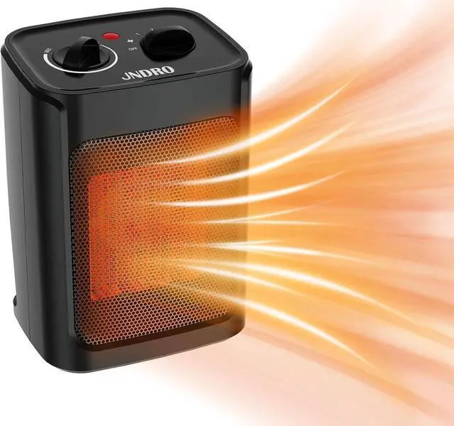 Main image of JNDRO Portable Electric Space Heater - 1500W/750W Safe and Quiet Ceramic mini Heater Fan with Thermostat, Heat Up 200 Square Feet for Room Office Desk Indoor Use