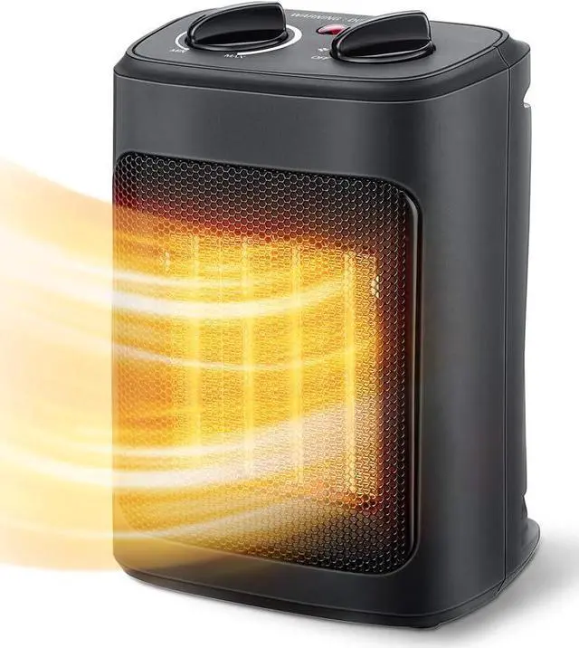 Main image of Space Heater, 1500W Electric Heaters Indoor Portable with Thermostat, PTC Fast Heating Ceramic Room Small Heater with Heating and Fan Modes for Bedroom, Office and Indoor Use