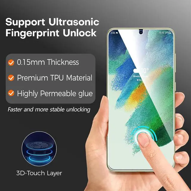 Alt view image 5 of 7 - Rayboen for Samsung Galaxy S21 FE 5G Case with 2X Soft Screen Protector, Crystal Clear Hybrid Designed Protective Shockproof Slim Phone Cover for Samsung Galaxy S21 FE