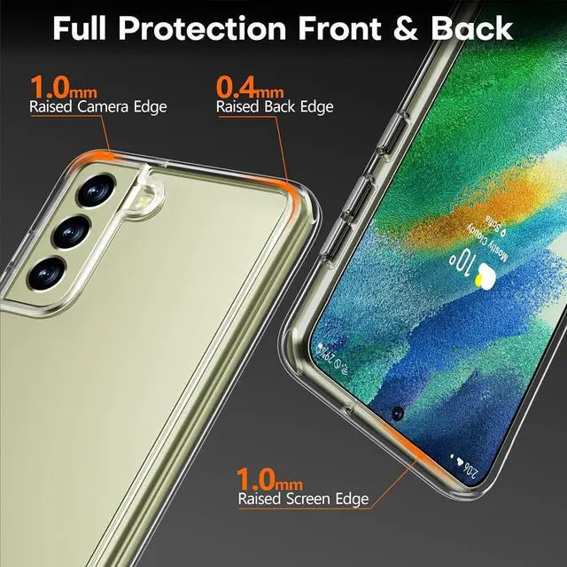 Alt view image 6 of 7 - Rayboen for Samsung Galaxy S21 FE 5G Case with 2X Soft Screen Protector, Crystal Clear Hybrid Designed Protective Shockproof Slim Phone Cover for Samsung Galaxy S21 FE