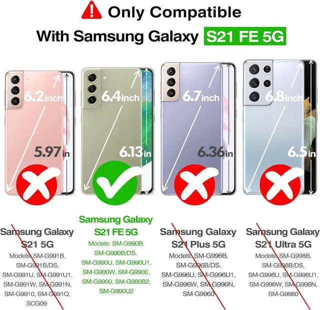 Alt view image 7 of 7 - Rayboen for Samsung Galaxy S21 FE 5G Case with 2X Soft Screen Protector, Crystal Clear Hybrid Designed Protective Shockproof Slim Phone Cover for Samsung Galaxy S21 FE
