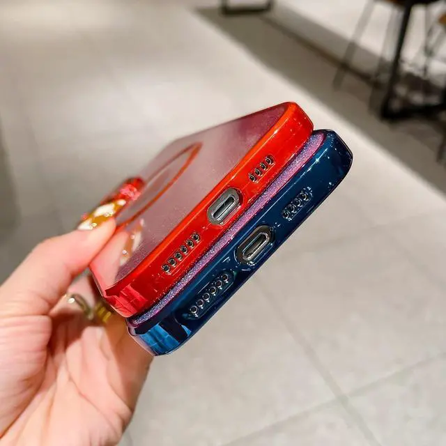 Alt view image 6 of 7 - Compatible with iPhone 15 Pro Max 6.7 Inch Case with Magsafe, Plating Heart Glitter Magnetic Case for Women Girl TPU Camera Protection Back Cover for iPhone 15 Pro Max Black