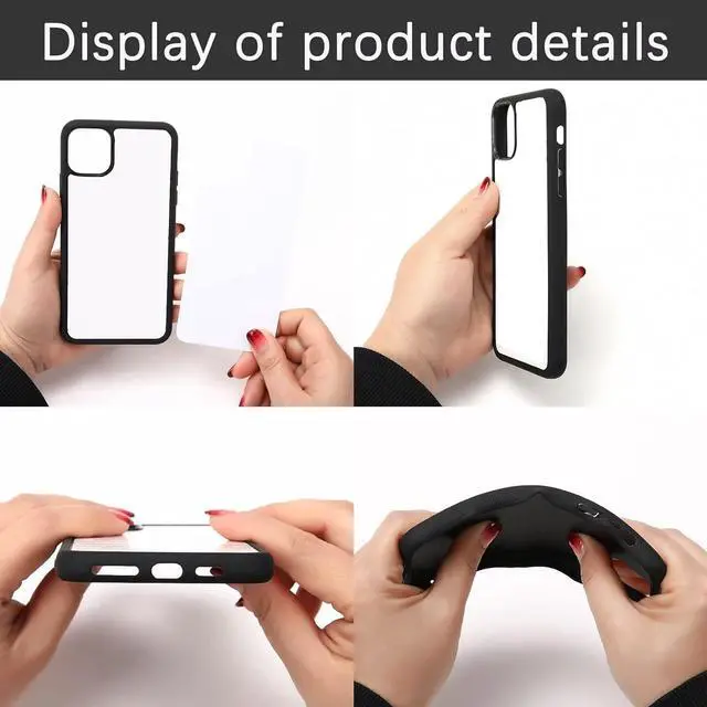 Alt view image 4 of 5 - 5PCS Sublimation Phone Case Blanks Bulk Covers Compatible with  iPhone 14 6.1 Inch Easy to Sublimate DIY Phone Case Cell Phone Basic Cases Soft Anti Slip (case for iPhone 14 * 5 Black)