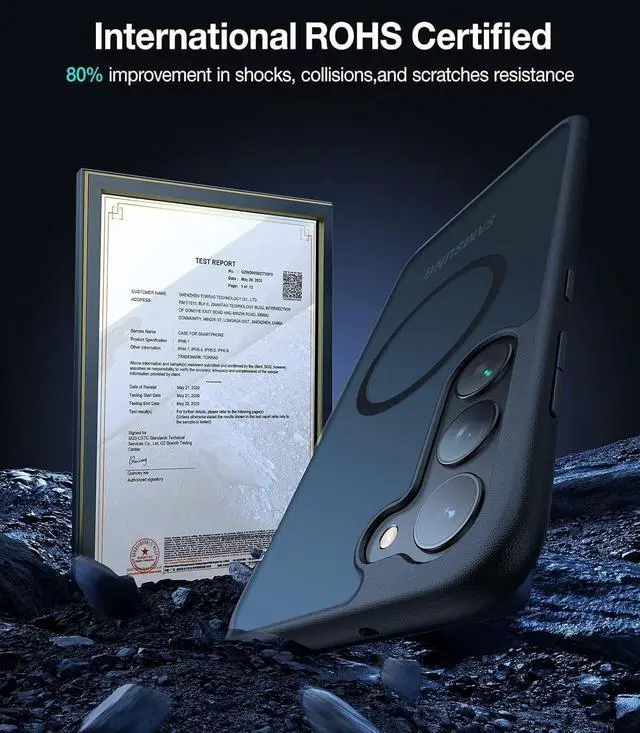 Alt view image 4 of 7 - TORRAS Magnetic Guardian Designed for Samsung Galaxy S23 Case 6.1", [Military Grade Drop Tested] [Compatible with MagSafe] Semi-Clear Hard Back & Soft Edge Slim Phone Case, Black