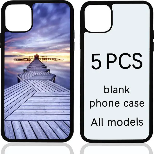 Main image of 5PCS Sublimation Phone Case Blanks Bulk Covers Compatible with  iPhone 14 6.1 Inch Easy to Sublimate DIY Phone Case Cell Phone Basic Cases Soft Anti Slip (case for iPhone 14 * 5 Black)