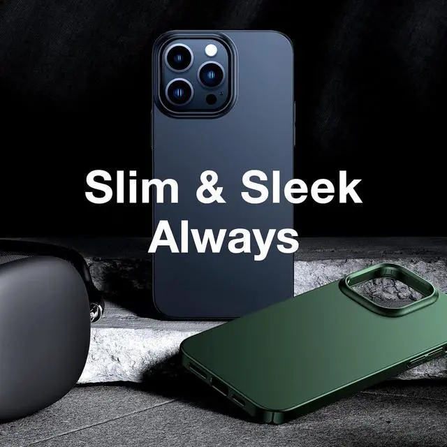 Alt view image 6 of 6 - Slim Fit Designed for iPhone 14 Pro Max Case 6.7 inch, Ultra-Thin 14 Pro Max Case 2022, Lightweight Hard PC Cover Phone Cases, Black, OriginFit
