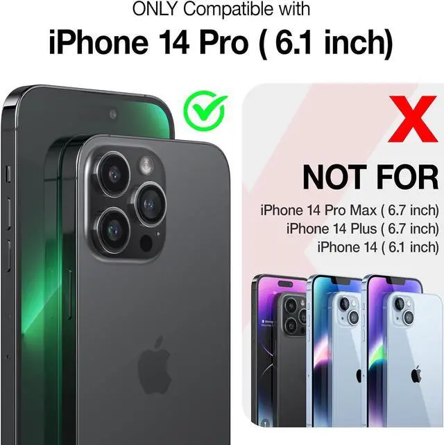 Alt view image 7 of 7 - Stronger Magnetic for iPhone 14 Pro Case 12 FT Military Grade Drop Tested Compatible with MagSafe Slim Protective Matte Silicone for iPhone 14 Pro Phone Case Translucent Back/Black Edge