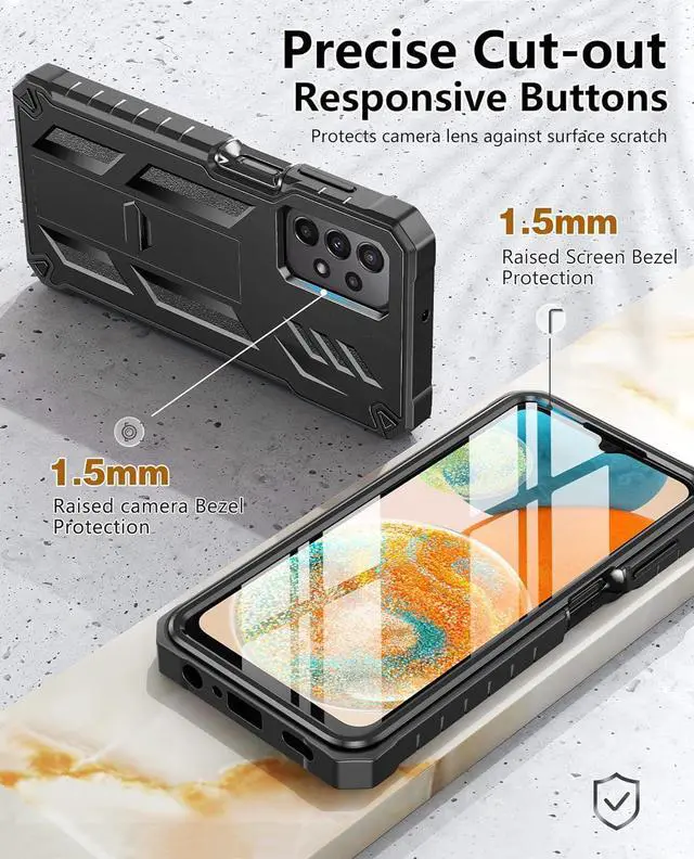 Alt view image 7 of 7 - FNTCASE for Samsung Galaxy A23 5G Case: Heavy Duty Rugged Military Grade Shockproof TPU Full Protective Shell with Kickstand Durable A23 4G LTE Phonecase Cell Phone Cover