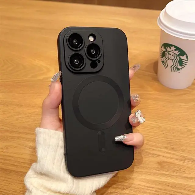 Alt view image 4 of 7 - Magnetic Case for iPhone 13 Pro Phone Case Accossories with Full Camera Len Protector Durable Silicone Slim Shockproof Cute Cellphone Cover for iPhone 13 Pro -6.1'' Black